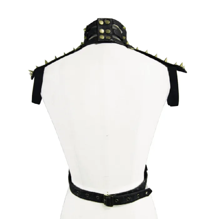 Female Sex Toys EVEs SECRETS Skull Spikes Harness HighCollar Leather Straps