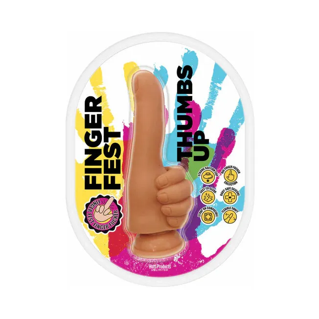 Female Sex Toys Hott Products Unlimited Finger Fest Thumbs Up Dildo Tan