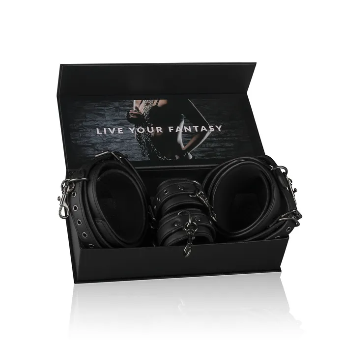 Fetish Collection Anal Thigh and Wrist Cuff Fetish Collection Set in Black