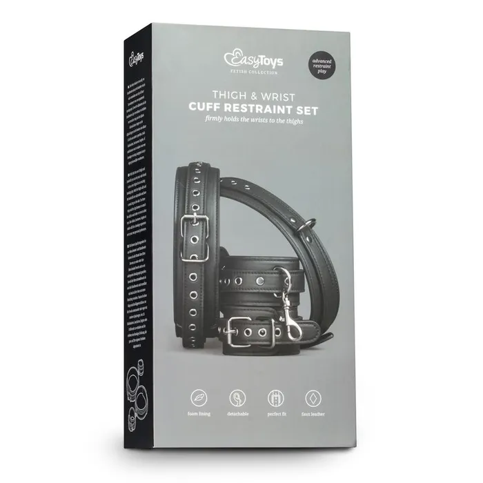 Fetish Collection Anal Thigh and Wrist Cuff Fetish Collection Set in Black