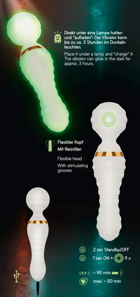Glow in the Dark Wand Vibrator ORION Versand GmbH Co Female Sex Toys