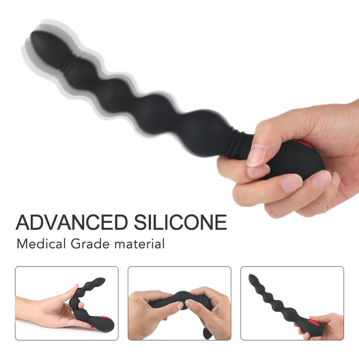 JazzToy Male Sex Toys 9 Modes Vibrating Anal Beads