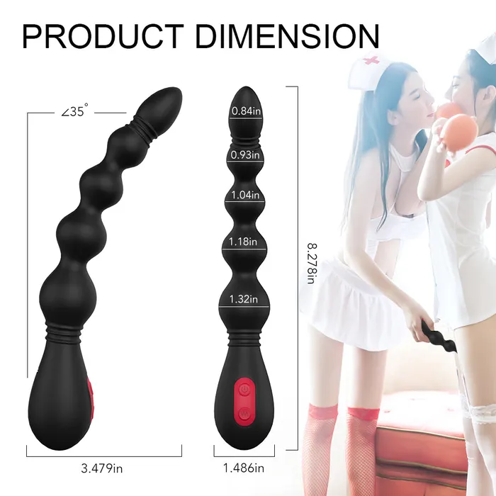 JazzToy Male Sex Toys 9 Modes Vibrating Anal Beads