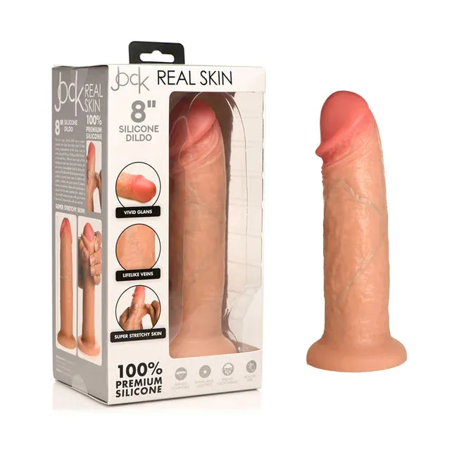 Jock Real Skin Dual Density Silicone 8 inch Dildo Curve Toys Dildos