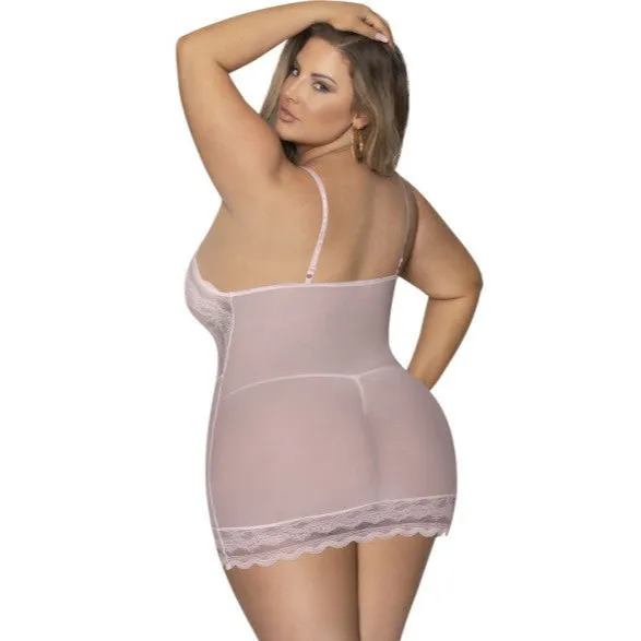 Lace Chemise and GString Blush Queen Exposed Lingerie Vibrators