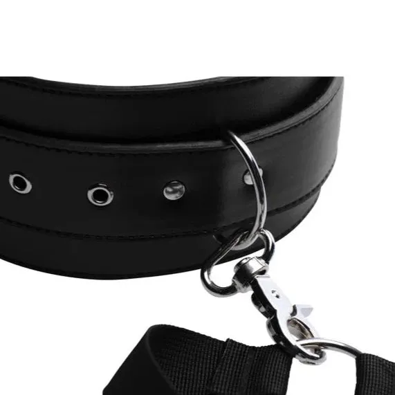 Lonbrook Female Sex Toys Master Series ACQUIRE EASY ACCESS THIGH HARNESS WITH LEG AND WRIST RESTRAINTS Black