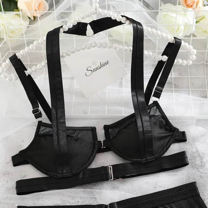Luxury Erotic Lingerie For Women 3Pieces PushUp Underwear Set EVEs SECRETS Anal