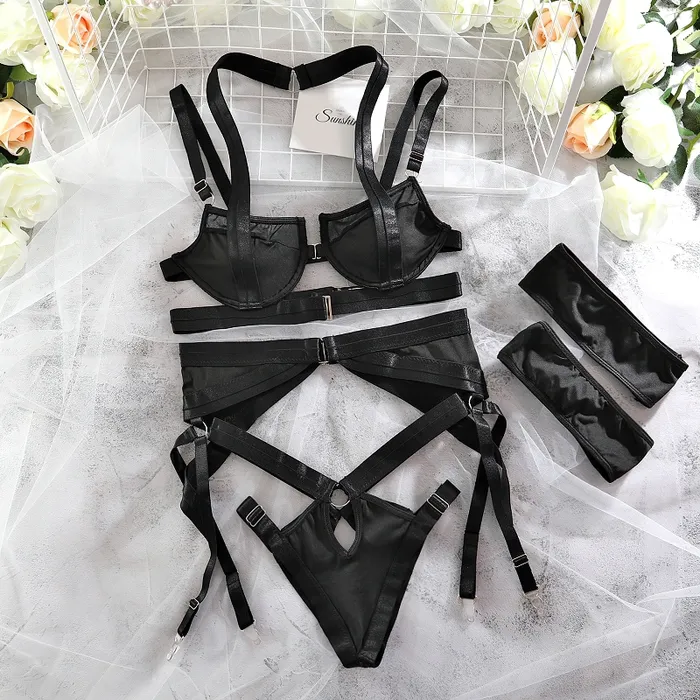 Luxury Erotic Lingerie For Women 3Pieces PushUp Underwear Set EVEs SECRETS Anal