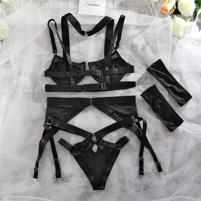 Luxury Erotic Lingerie For Women 3Pieces PushUp Underwear Set EVEs SECRETS Anal