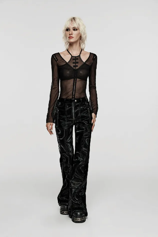 Male Sex Toys EVEs SECRETS Sensual Gothic Mesh Top with Suspender Accents
