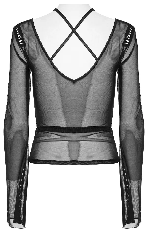 Male Sex Toys EVEs SECRETS Sensual Gothic Mesh Top with Suspender Accents