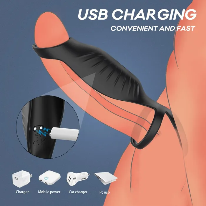 Male Sex Toys Wireless Vibrating Penis Ring Vibrator Lusty Age