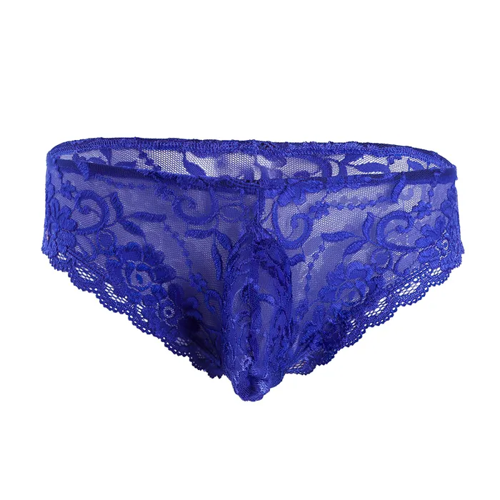 Mens Sexy Lace Floral Lingerie Panties Transparent Bikini Briefs Underwear EVEs SECRETS Female Sex Toys