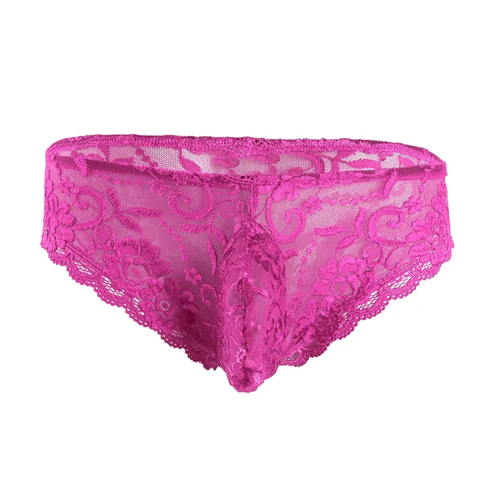 Mens Sexy Lace Floral Lingerie Panties Transparent Bikini Briefs Underwear EVEs SECRETS Female Sex Toys