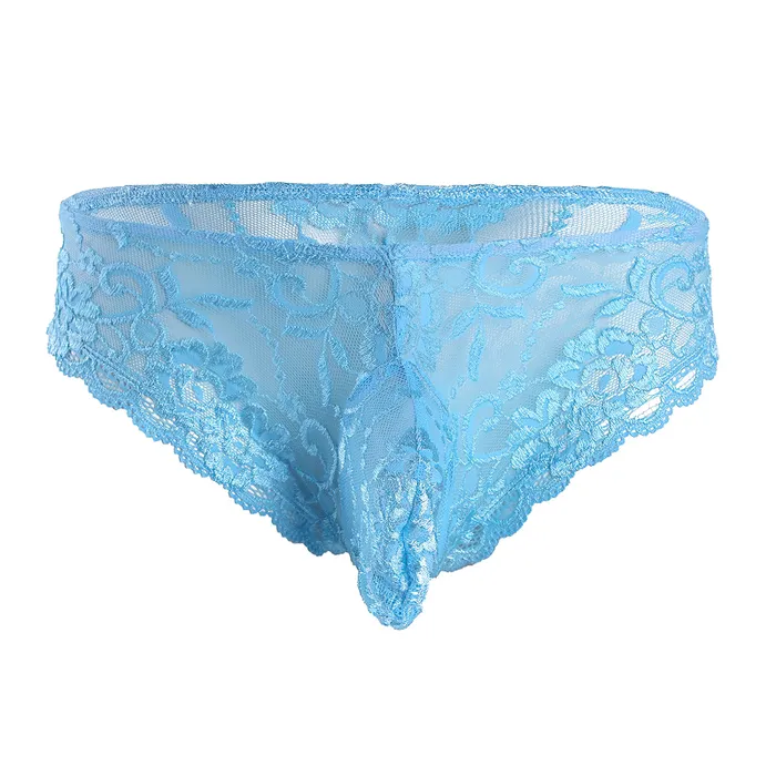 Mens Sexy Lace Floral Lingerie Panties Transparent Bikini Briefs Underwear EVEs SECRETS Female Sex Toys