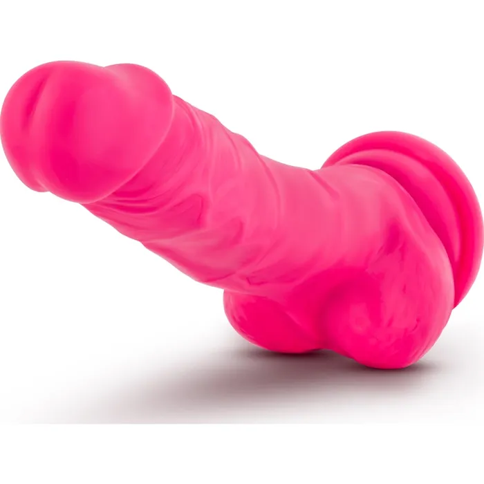 Neo Elite Female Sex Toys Neo Elite 75in Silicone Dual Density Cock with Balls Neon Pink