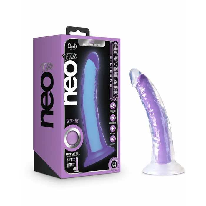 Neo Elite Glow in the Dark Light 7 Inch Silicone Dual Density Dildo Neon Purple Blush Novelties Dildos Neo Elite Glow in the Dark Light 7 Inch Silicone Dual Density Dildo Neon Purple Blush Novelties Dildos