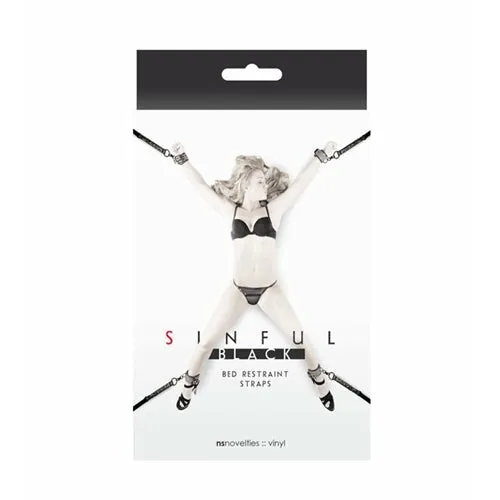 nsnovelties Anal Sinful Bed Restraint Straps Black nsnovelties Anal Sinful Bed Restraint Straps Black