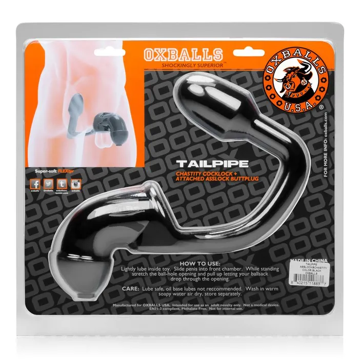OxBalls Anal Tailpipe Asslock And Cocklock Oxballs Black