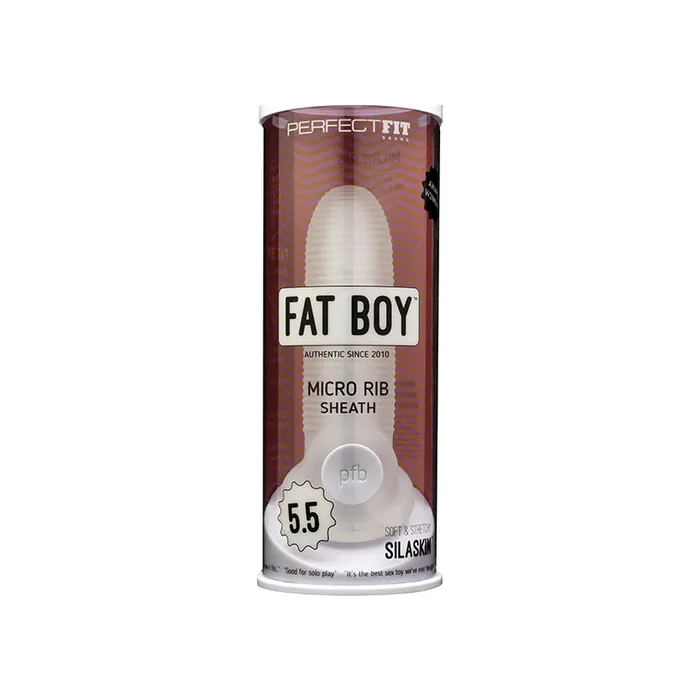 PerfectFit Dildos Fat Boy Micro Rib Sheath 55in Clear
