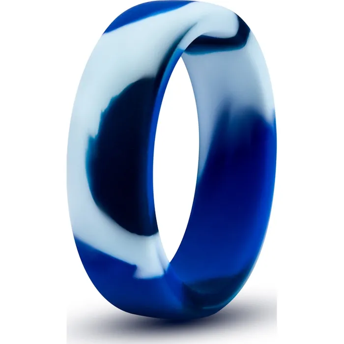 Performance Male Sex Toys Performance Silicone Camo Cock Ring Blue Camoflauge Blue
