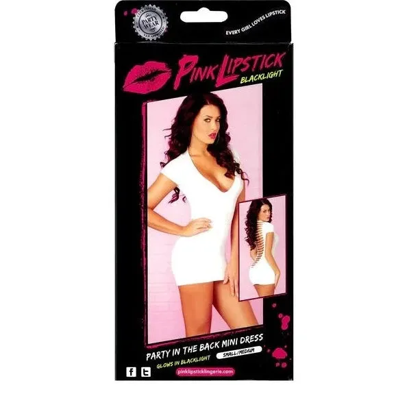 Pink Lipstick Lingerie PARTY IN THE BACK Mini Dress White Lonbrook Vibrators