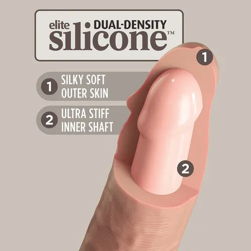 Pipedream Dildos King Cock Elite Silicone DualDensity Cock Dildo 6 in Tan