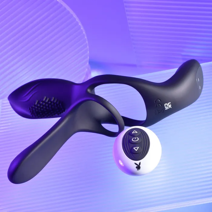 Playboy Couples Playboy The 3 Way Remote Controlled Vibrating Cockring with Stimulator Playboy Couples Playboy The 3 Way Remote Controlled Vibrating Cockring with Stimulator