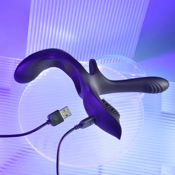 Playboy Couples Playboy The 3 Way Remote Controlled Vibrating Cockring with Stimulator Playboy Couples Playboy The 3 Way Remote Controlled Vibrating Cockring with Stimulator