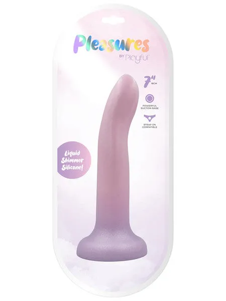 PLEASURES BY PLAYFUL 7 INCH DONG PINK TO PURPLE PLAYFUL Dildos