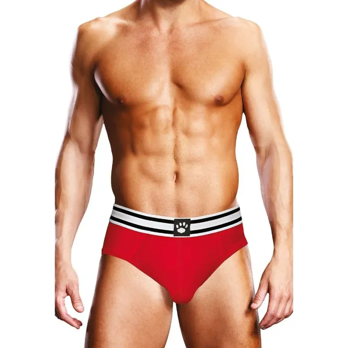 Prowler Prowler Open Back Brief Red and White Extra Large Mens Underwear