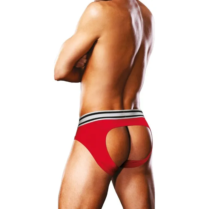 Prowler Prowler Open Back Brief Red and White Extra Large Mens Underwear
