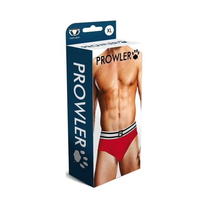 Prowler Prowler Open Back Brief Red and White Extra Large Mens Underwear