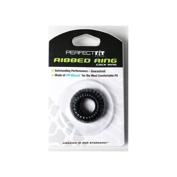 Ribbed Ring Black PerfectFit Anal Ribbed Ring Black PerfectFit Anal