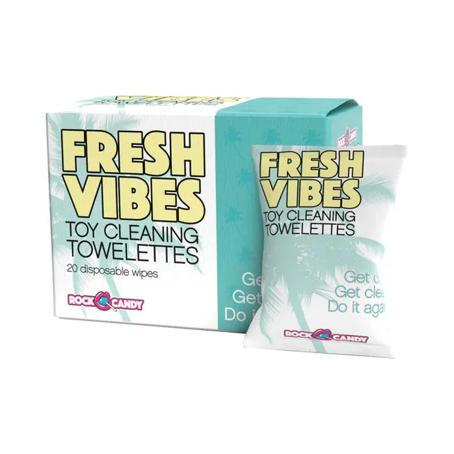 Rock Candy Vibrators Fresh Vibes Toy Cleaning Towelettes 20ct