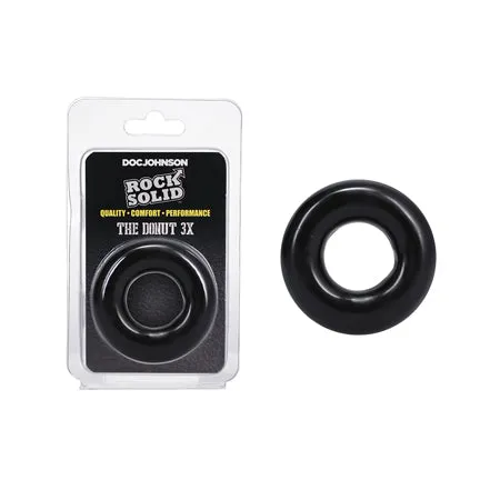 Rock Solid The Donut 3X Cock Ring Black Doc Johnson Male Sex Toys