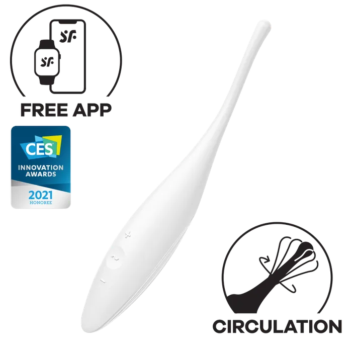 Satisfyer Satisfyer Twirling Joy Tip Stimulator White Precise Stimulation Vibrators Satisfyer Satisfyer Twirling Joy Tip Stimulator White Precise Stimulation Vibrators