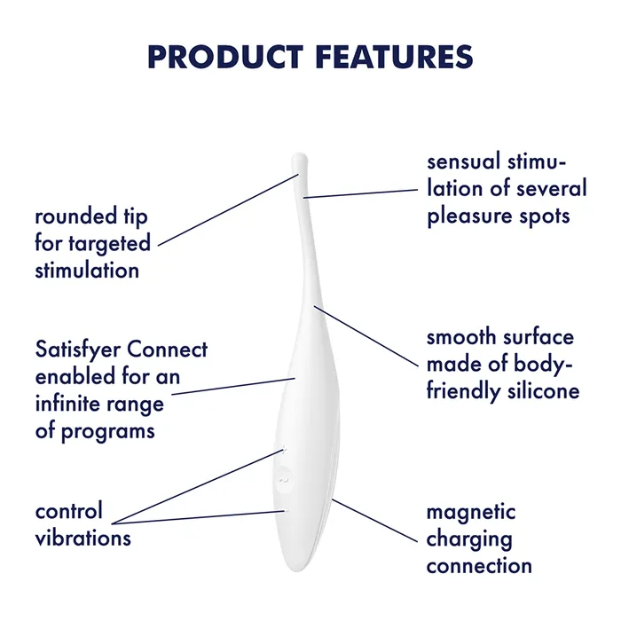 Satisfyer Satisfyer Twirling Joy Tip Stimulator White Precise Stimulation Vibrators