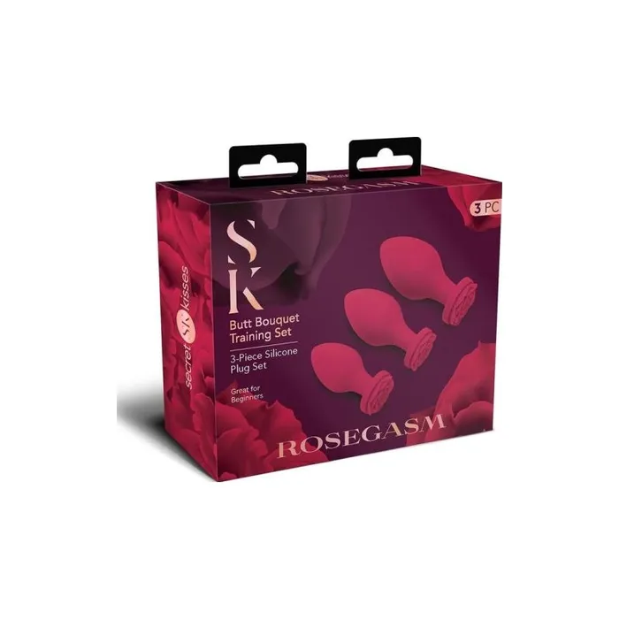 Secret Kisses Butt Plug Rosegasm Training Set Burgundy Secret Kisses Anal