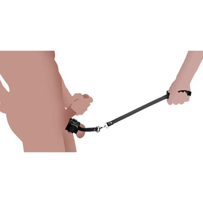 Strict Male Sex Toys Strict Ball Stretcher With Leash Black