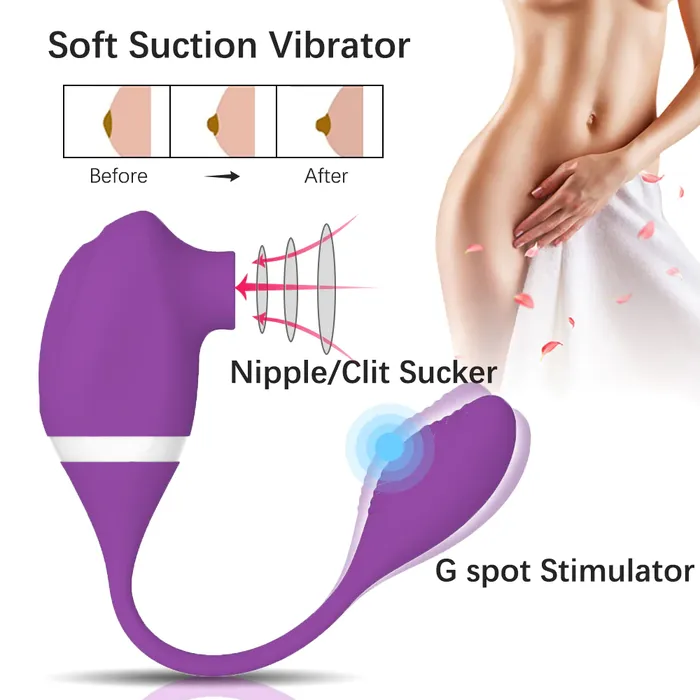 Sucking Vibrator with Vibrating Ball JazzToy Female Sex Toys