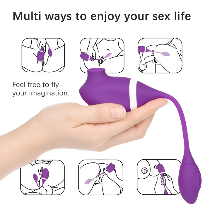 Sucking Vibrator with Vibrating Ball JazzToy Female Sex Toys
