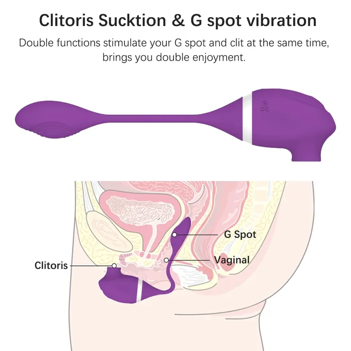 Sucking Vibrator with Vibrating Ball JazzToy Female Sex Toys