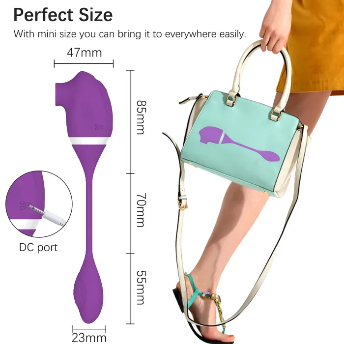 Sucking Vibrator with Vibrating Ball JazzToy Female Sex Toys