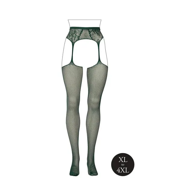 Teddies And Bodies Le Desir Fishnet and Lace Garter Belt Stockings Queen Size All Colors Shots America LLC