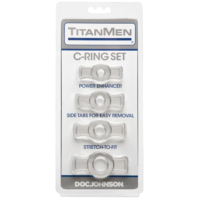 TitanMen Cock Ring Set Clear LonBrook Male Sex Toys