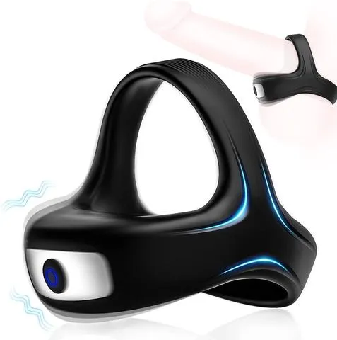 Vibrating Penis Ring for Men Erection Support Lusty Age Male Sex Toys