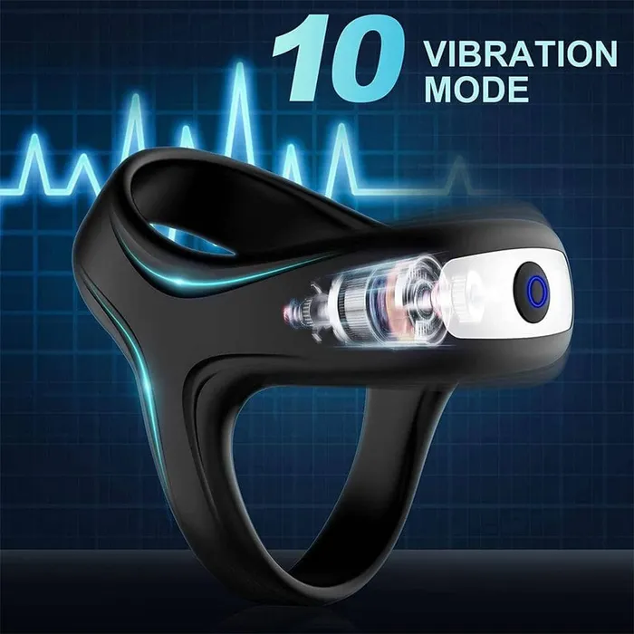Vibrating Penis Ring for Men Erection Support Lusty Age Male Sex Toys