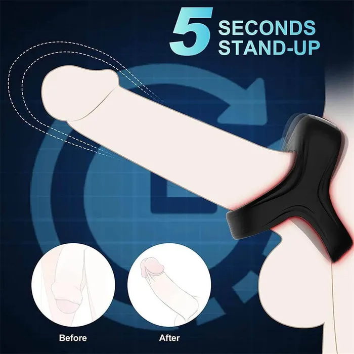Vibrating Penis Ring for Men Erection Support Lusty Age Male Sex Toys