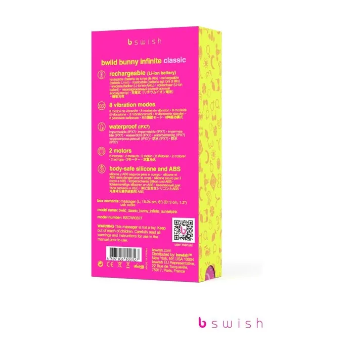 Vibrators Bwild Bunny Classic Infinite Sunset Pink Bswish